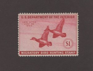 RW10 - Federal Duck Stamp. Single.  MH. OG.   #02 RW10b