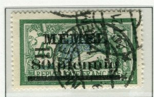 GERMANY; MEMEL 1920-21 Merson issue fine used surcharge 80pf. value