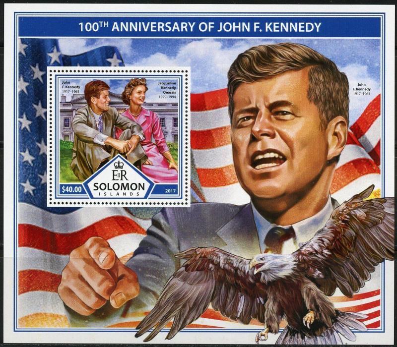 SOLOMON ISLANDS 2017 100th BIRTH ANNIVERSARY OF JOHN F.KENNEDY  S/S MINT NH