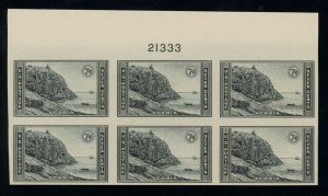 US Stamp #762 Acadia 7c - Plate Block of 6 - MNG - CV $30.00