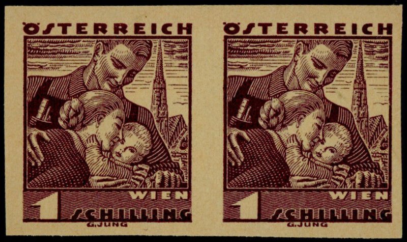 Austria 370 imperf Pair MNH Costumes