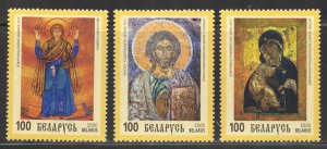 Belarus Scott 330a-c MNHOG - 2000 Christianity Bimillennium Singles from S/S