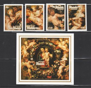 AITUTAKI 1987 Painting by Rubens (4v+1 Ms, Cpt) MNH CV$30+