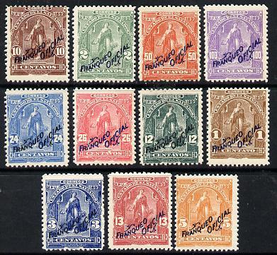 El Salvador 1899 Unissued Official set of 11 unmounted mi...