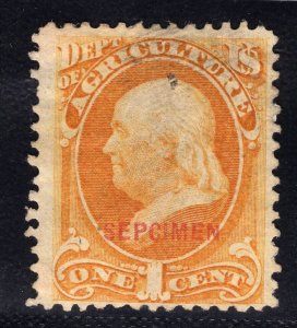 MOMEN: US STAMPS #O1Sa SEPCIMEN ERROR OFFICIAL SPECIMEN $2,500 LOT #80738*