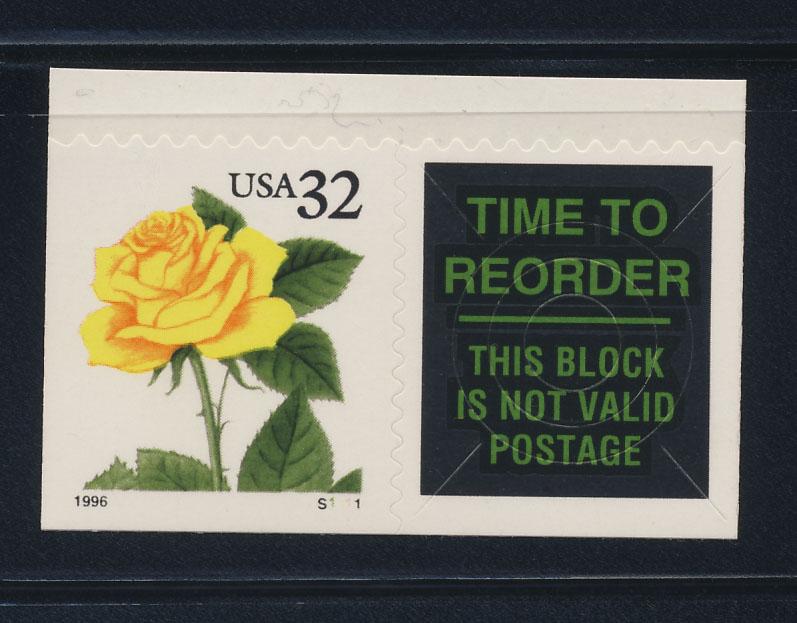 3049  MNH plate single with label from booklet