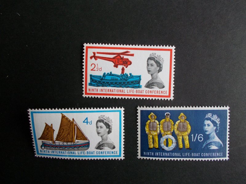 1963 Lifeboat Phosphor Complete Set of 3 (SG 639p-641p) Cat £48 Unmounted Mint