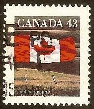 Canada #1359 43¢ Flag Over Field