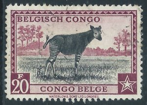 Belgian Congo, Sc #225, 20fr MNG