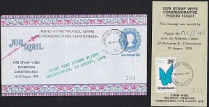 NEW ZEALAND 1978 Pigeon flown flimsy with commem cover.....................B1847