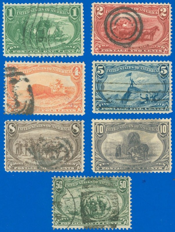 USA SCOTT #285-#291 TRANS-MISS Issue, Used-VF, No Noted Flaws, SCV $317.25 (SK)