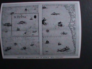 ​ST.HELENA-16TH CENTURY-MAP OF AFRICA-PART OF GASTALDI- MNH-S/S-VERY FINE