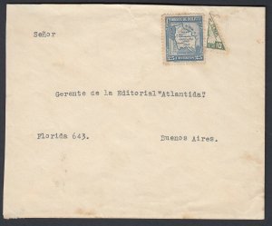 Bolivia to Argentina 1938 Cover with Bisected Postage Due and Chaco War Slogan