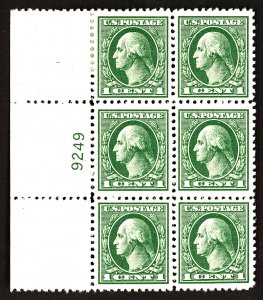 U.S. #525 MINT PL# Block OG HR 