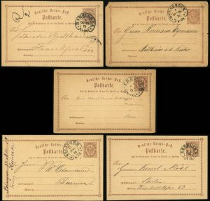 German Horseshoe Cancel Postmark Collection Stationery Cards 1873-1874 Europe