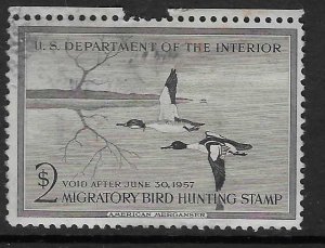 US #RW23 1956 $2 Federal Duck Stamp (U)  black  CV$12.50