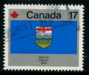 829 Canada 17c Alberta Flag, used