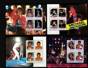 ZAYIX - Michael Jackson -1985 St. Vincent 898-901 MNH souvenir sheets 011022SM06