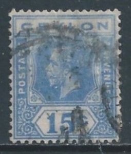 Ceylon #235 Used 15c King George V