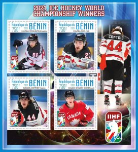 Stamps.Sports Ice Hockey 2021 year 1+1 sheets perf Benin