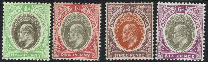 SOUTHERN NIGERIA 1904 KEVII RANGE TO 6D WMK MULTI CROWN CA 