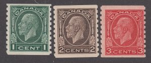 Canada #205-207 Mint Set