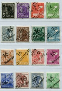 GERMANY SOVIET ZONE HOP BEZIRKSHANDSTEMPEL BEZIRK 16 166-181 III PERFECT MNH 121