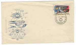 Czechoslovakia 1962 FDC Stamps Scott 1133 Flying Bird Pigeon Philately Exhibitio