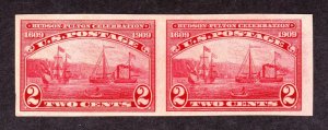 US 373 2c Hudson Fulton Imperf Pair Mint XF OG NH SCV $90 (002)