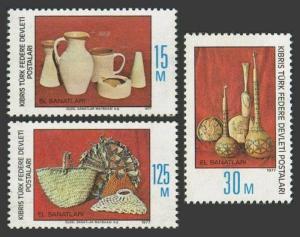 Turkish Cyprus 1977 Sc#  43/45  HANDICRAFTS Set (3) MNH