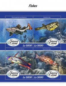 Sierra Leone - 2018 Fish on Stamps - 4 Stamp Sheet - SRL18018a