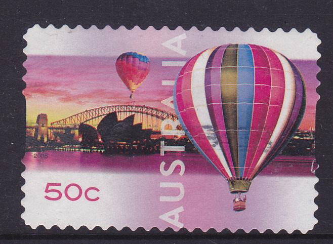 Australia 2008 Hot Air Balloons \Up & Away\ - 50c used