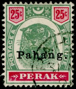 MALAYSIA - Pahang SG20, 25c green & carmine, FINE used. Cat £170.