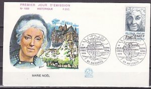 France, Scott cat. B505. Writer Marie Noel issue.  First day cover.