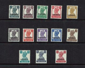 Bahrain: 1942, Overprints on Indian King George VI , MNH set