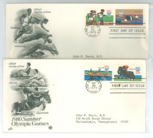 US 1791-1794 Addressed FDC's with cachet, 4 x 7 1/2 envelopes