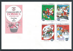 Dominica #869-71, 73 (FDC) Disney - Christmas '84
