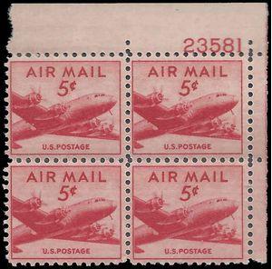 Scott C33 5c US Airmail DC-4 Skymaster PB/4 1947 Mint NH