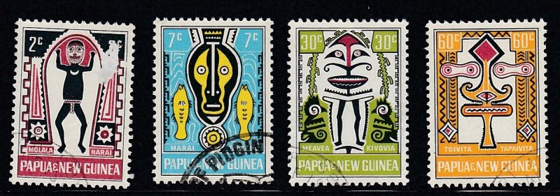 Papua New Guinea # 221-224, Myths of Elema People, Used Set, 1/2 Cat.