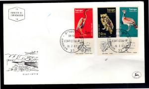 ISRAEL #C34-C36  1963  BIRDS W/TABS     MINT  VF NH  O.G  FDC