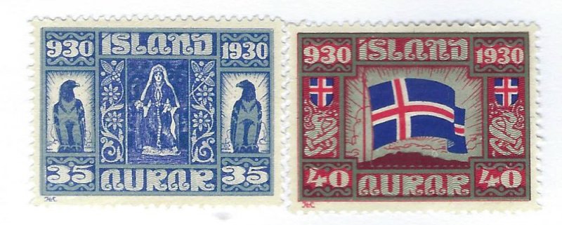 Iceland SC#160-161 Mint F-VF...Worth a Close Look!