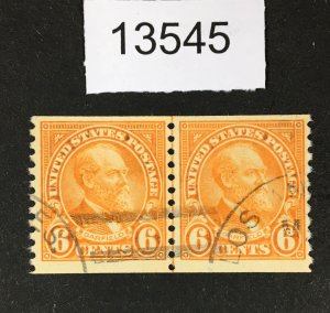 MOMEN: US STAMPS # 723 LINE PAIR USED LOT #13545