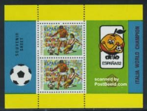 Indonesia 1982, Football winners s/s (red overprint), MNH