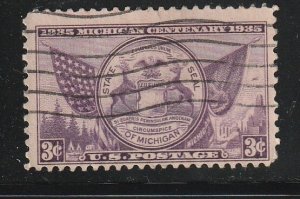 US 1935 Michigan centenary issue Sc 775 Used A2885