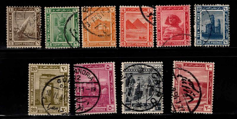 EGYPT Scott 50-59 Used 1914 set