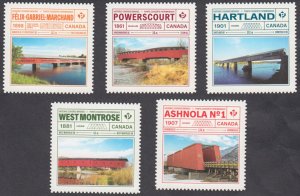 Canada - #3181i-3185i Historic Covered Bridges, Die Cut Set of Five  - MNH