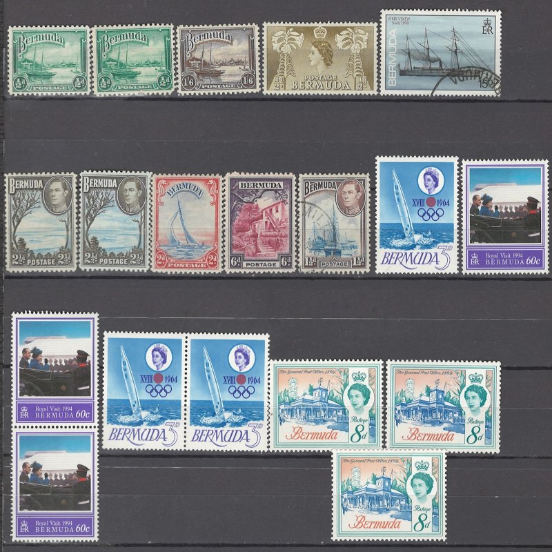 COLLECTION LOT OF # 927 BERMUDA 19 STAMPS 1936+ CLEARANCE CV + $22