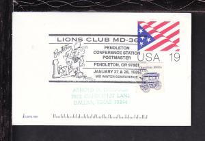 Lions Clum MD-36 Pendeleton,OR 1995 Cancel Cover BIN 