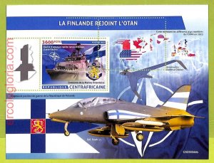 B0153-CENTRAL AFRICAINE - MISPERF ERROR Stamp Sheet - 2023 - Finland NATO Joins-