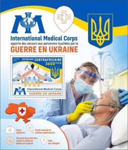 CENTRAL AFRICA 2022 WAR IN UKRAINE INTERNATIONAL MEDICAL CORPS S/SHEET  MINT NH